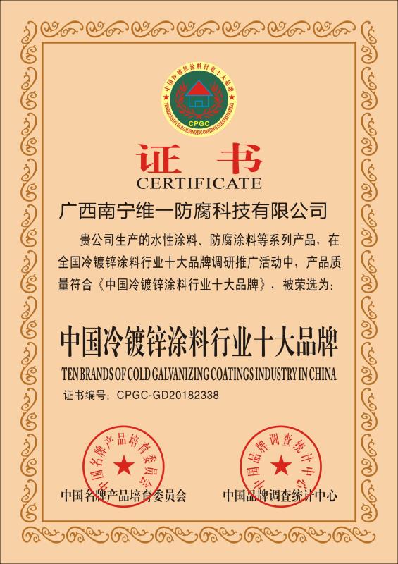 中國冷鍍鋅涂料行業(yè)十大品牌