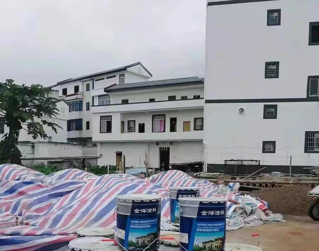 廣西兩高沿線鄉(xiāng)村風(fēng)貌改建工程平南縣項目選用金洋水性平涂